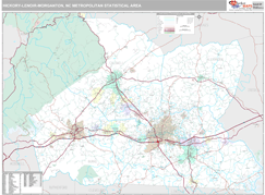 Hickory-Lenoir-Morganton Metro Area Digital Map Premium Style